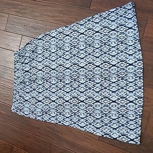 💥3for$12💥Terra & Sky Navy Blue & White Patterned A-Line Maxi Skirt size 0X-14W